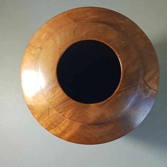 Wooden Flower Vase Hand Carved Red Wood Decor One-of-a-kind #eshopchicago - Picture 3 of 7